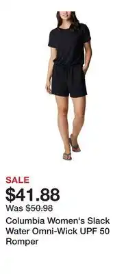 Mark's Columbia women's slack water omni-wick upf 50 romper offer
