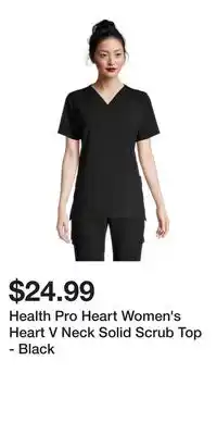 Mark's Health pro heart women's heart v neck solid scrub top - black offer