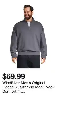 Mark's Windriver men's original fleece quarter zip mock neck comfort fit cotton sweatshirt offer