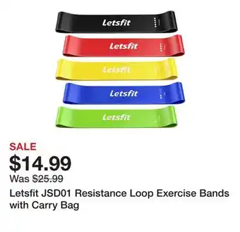 TSC Stores Letsfit jsd01 resistance loop exercise bands with carry bag offer