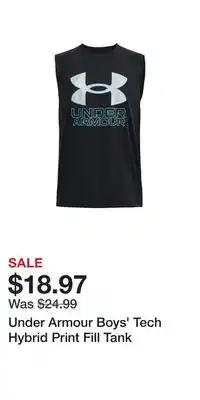 Sport Chek Under armour boys' tech hybrid print fill tank offer