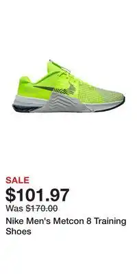 Sport Chek Nike men's metcon 8 training shoes offer