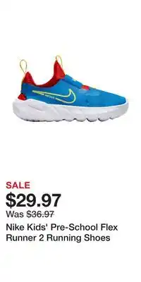 Sport Chek Nike kids' pre-school flex runner 2 running shoes offer