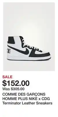 Holt Renfrew Comme des garçons homme plus nike x cdg terminator leather sneakers offer
