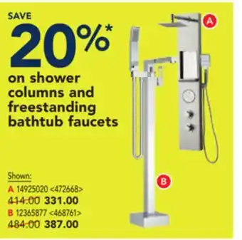 RONA Style on shower columns and freestanding bathtub faucets offer