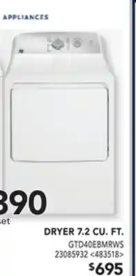 RONA Ge appliances dryer 7.2 cu. ft offer