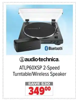 2001 Audio Video Audio-technica 2-speed turntable/wireless speaker offer