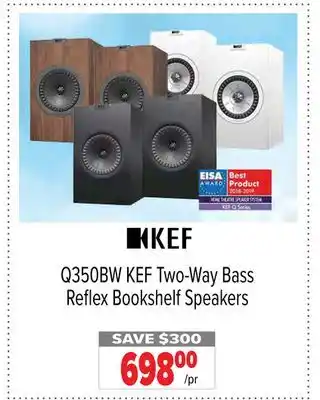 2001 Audio Video Kef two-way bass reflex bookshelf speakers offer