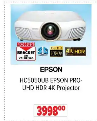 2001 Audio Video Epson pro- uhd hdr 4k projector offer