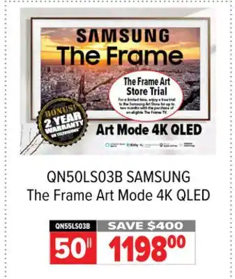 2001 Audio Video Samsung the frame art mode 4k qled 50 offer