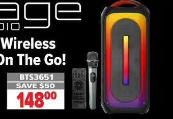 2001 Audio Video Rage audio portable wireless speakers on the go offer