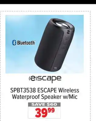 2001 Audio Video Escape wireless waterproof speaker w/mic offer
