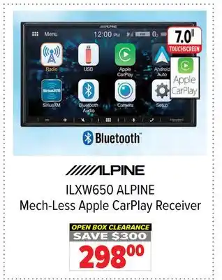 2001 Audio Video Alpine mech-less apple carplay receiver offer