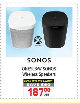 2001 Audio Video Sonos wireless speakers offer