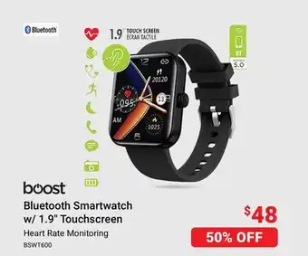 Visions Electronics Boost bluetooth smartwatch w/ 1.9 touchscreen offer