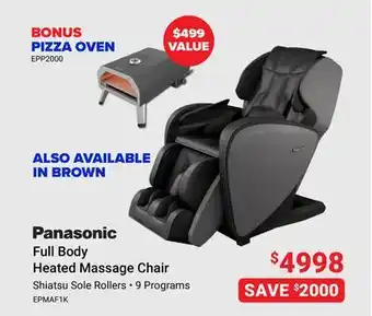 Visions Electronics Panasonic full body heated massage chair offer