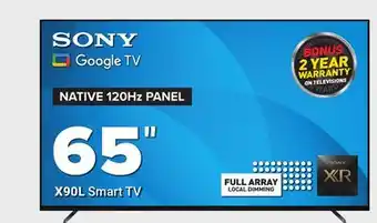Visions Electronics Sony google tv native 120hz panel 65 x90l smart tv offer