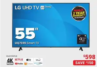 Visions Electronics Lg uhd uq7590 smart tv 55 offer
