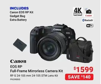 Visions Electronics Canon eos rp full-frame mirrorless camera kit offer