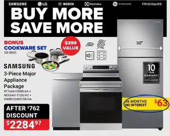 Visions Electronics Samsung 3-piece major appliance package offer
