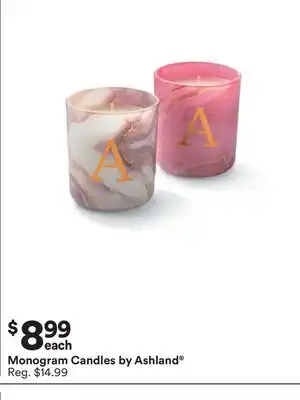 Michaels Monogram candles by ashland offer