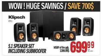Centre Hi-Fi Klipsch 5.1 speaker set including subwoofer offer