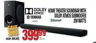 Centre Hi-Fi Yamaha home theater soundbar with dolby atmos subwoofer 200 watts offer