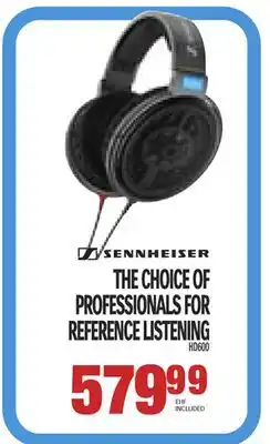 Centre Hi-Fi Sennheiser the choice of professionals for reference listening offer