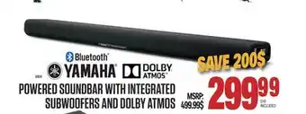 Centre Hi-Fi Yamaha powered soundbar with integrated subwoofers and dolby atmos offer