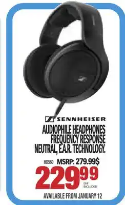 Centre Hi-Fi Sennheiser audiophile headphones frequency response neutral, e.a.r. technology offer