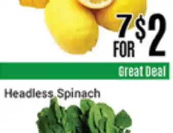 Nations Fresh Foods Headless spinach offer