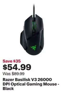 Best Buy Razer basilisk v3 26000 dpi optical gaming mouse - black offer