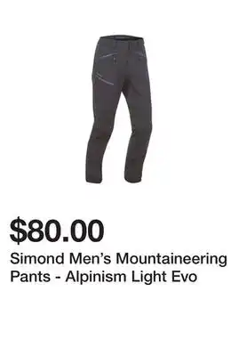 Decathlon Simond men's mountaineering pants - alpinism light evo offer