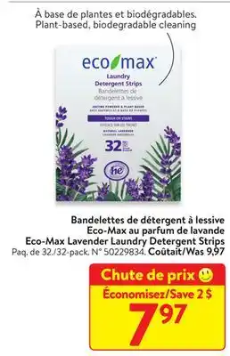 Walmart Eco-max lavender laundry detergent strips offer