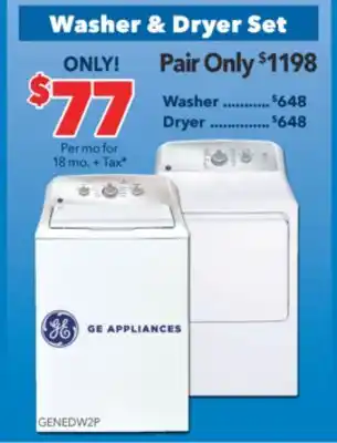 Surplus Furniture General electric 27 washer dryer set offer