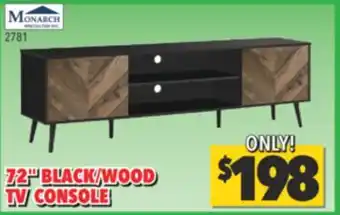 Surplus Furniture Black/ wood 72 tv console offer