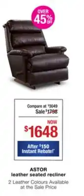 La Z Boy Astor leather seated recliner offer