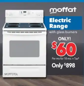 Surplus Furniture Moffat white 30 electric range with glass burners offer