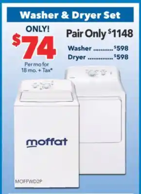 Surplus Furniture Moffat white 27 washer & dryer set offer