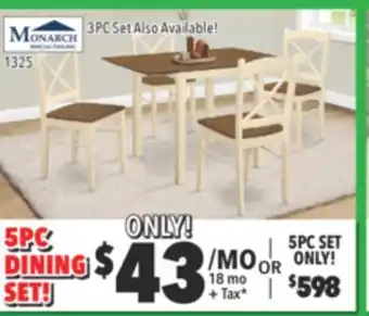 Surplus Furniture Cream & oak 5pc dinette set offer