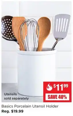 Kitchen Stuff Plus Basics porcelain utensil holder offer