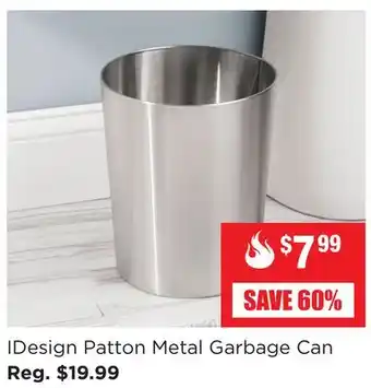 Kitchen Stuff Plus Idesign patton metal garbage can offer