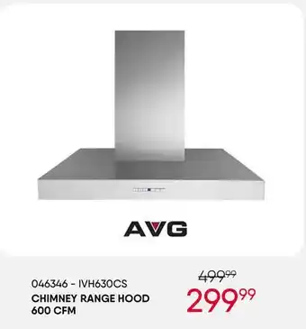 Meubles RD Avg chimney range hood 600 cfm offer