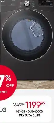 Meubles RD Lg dryer 7.4 cu ft offer