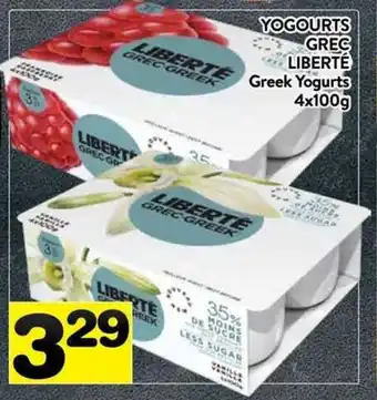 Supermarché PA YOGOURTS GREC LIBERTÉ Greek Yogurts 4x100g offer