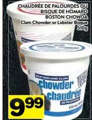 Supermarché PA Clam chowder or lobster bisque offer