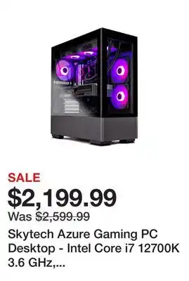 Newegg Skytech azure gaming pc desktop - intel core i7 12700k 3.6 ghz, nvidia rtx 4070, 1tb nvme ssd, 16gb ddr4 ram 3200, 750w gold offer