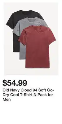 Old Navy Old navy cloud 94 soft go-dry cool t-shirt 3-pack for men offer