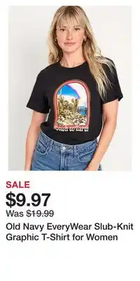 Old Navy Old navy everywear slub-knit graphic t-shirt for women offer