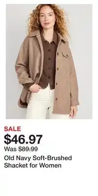 Old Navy Old navy soft-brushed shacket for women offer